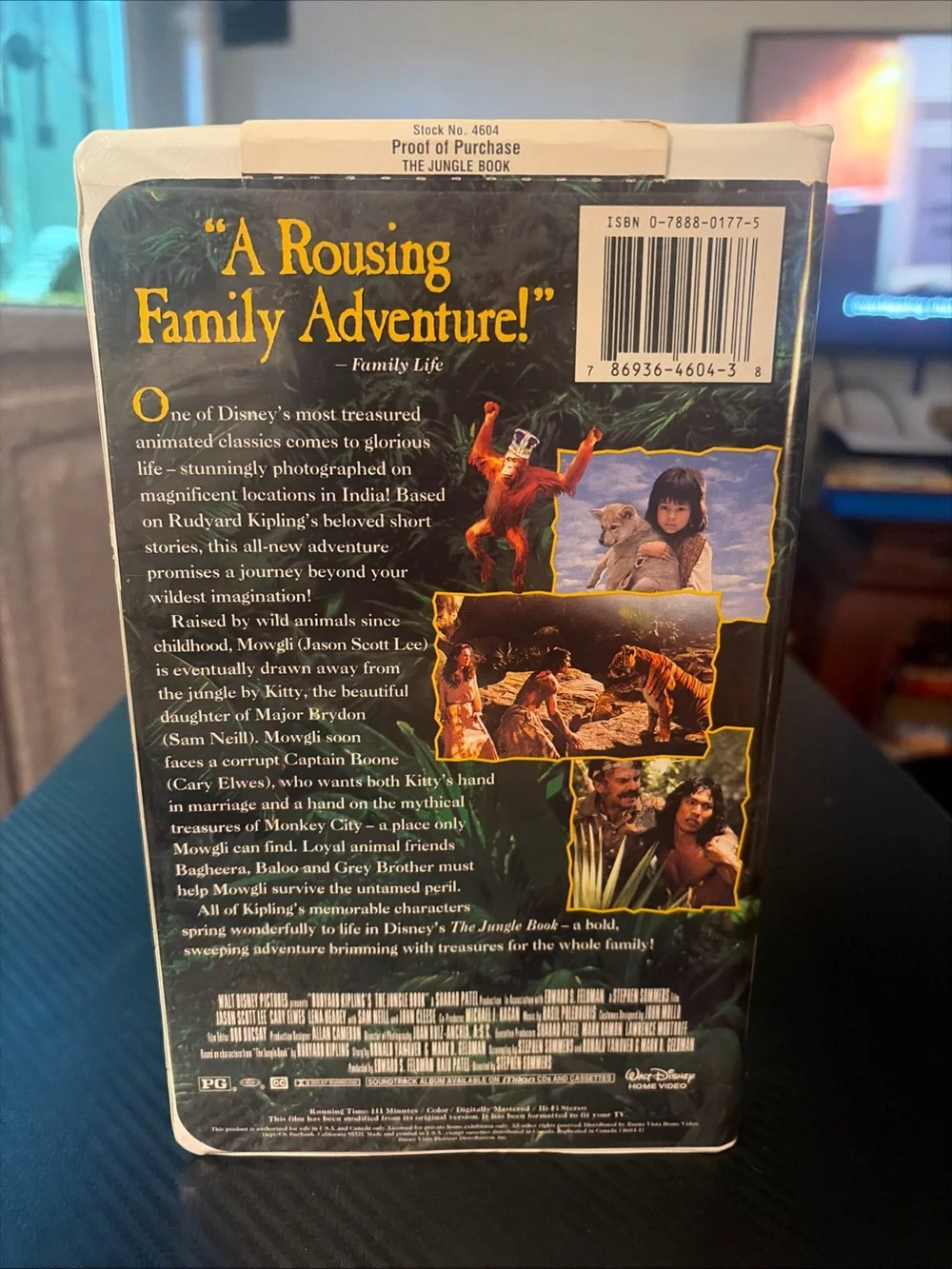Disney's The Jungle Book Rudyard Kipling's VHS Live Action Adventure G 94'